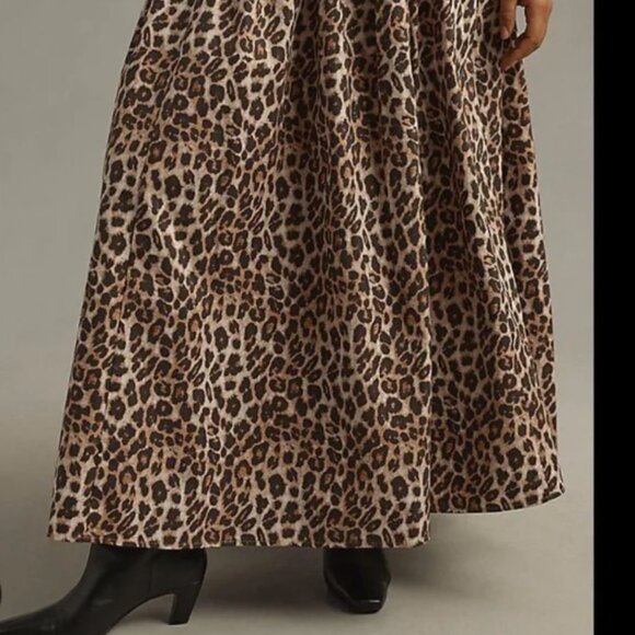 NWT! MARE MARE x Anthropologie Basque Waist Leopard Skirt Size Medium - Picture 3 of 10